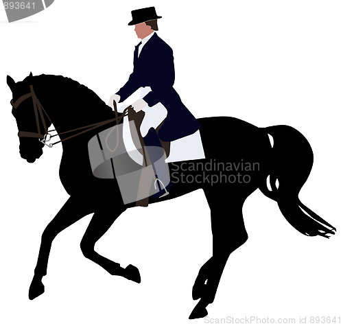 Image of Silhouette of a Dressage Horse
