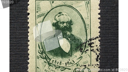 Image of Karl Marx stamp, USSR, 1943
