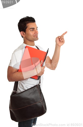 Image of Student looking pointing to your message