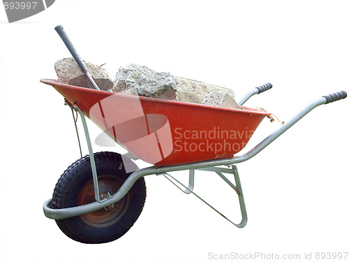 Image of Wheelbarrow with Broken Concrete Fill
