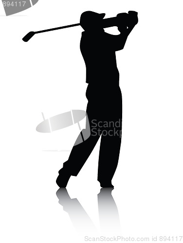 Image of Golfer silhouette with Shadow