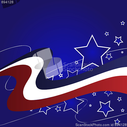 Image of Red White Blue Star Background