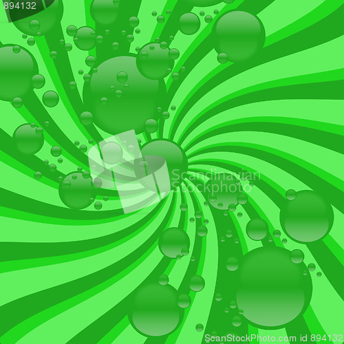 Image of Green Abstract Bubble Swirl Background