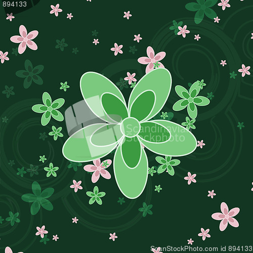 Image of Green Flower Background