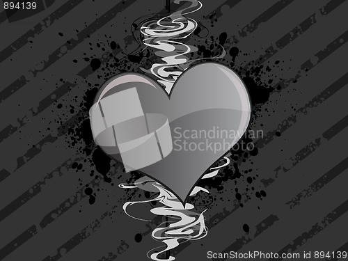 Image of Gray Grunge Heart Background