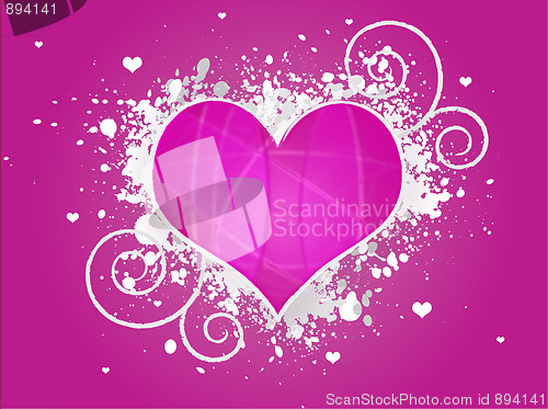 Image of Pink Abstract Grunge Heart Design