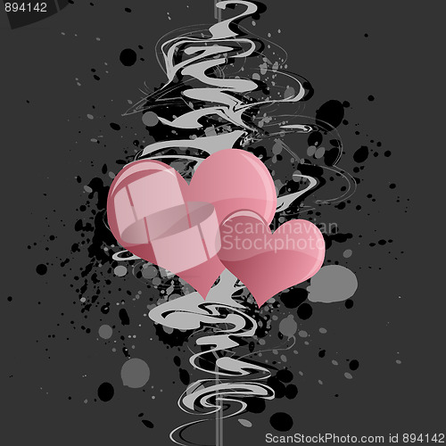 Image of Grungy Heart Background