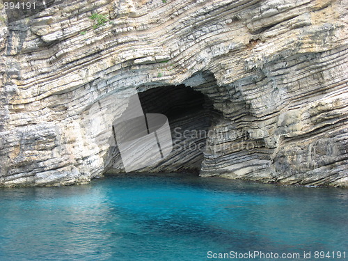 Image of Cave with blue water