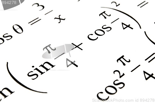 Image of Algebra formulas close up.