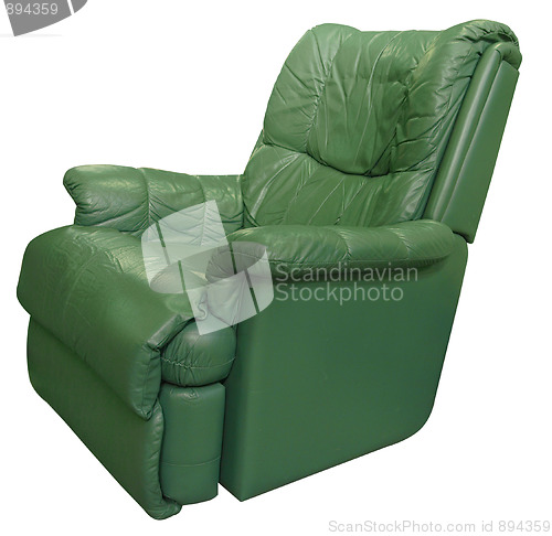 Image of Green Leather Armchair
