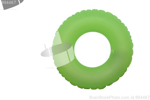 Image of green rubber ring for swimming pool