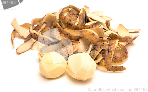 Image of Potatos and peelings