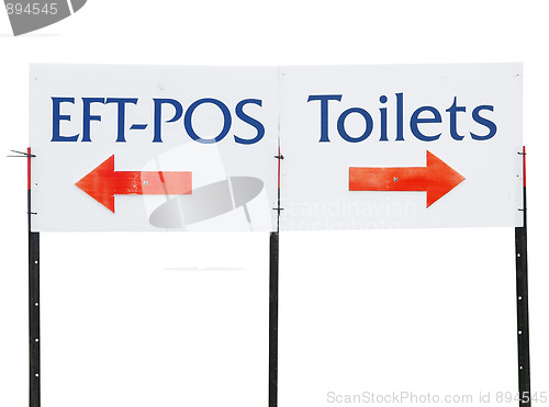 Image of Eft-Pos and Toilet Sign