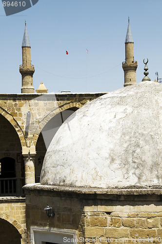Image of historic dome with mosque minarets lefkosia cyprus