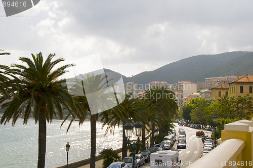 Image of coastal boulevard Ajaccio Corsica France