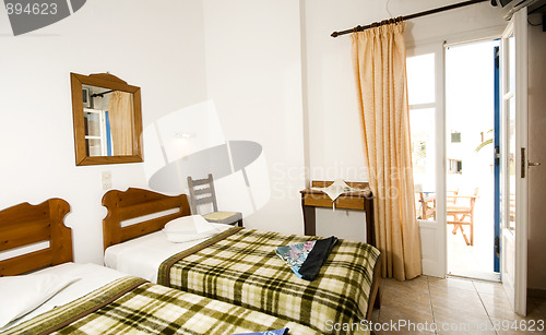 Image of interior guest house triple room Greek Island Ios