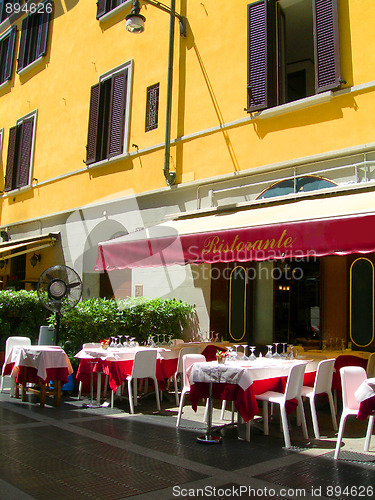 Image of outdoor restaurant Brera Milan Italy