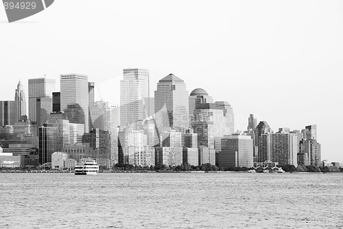 Image of Manhattan Downtown in black and white