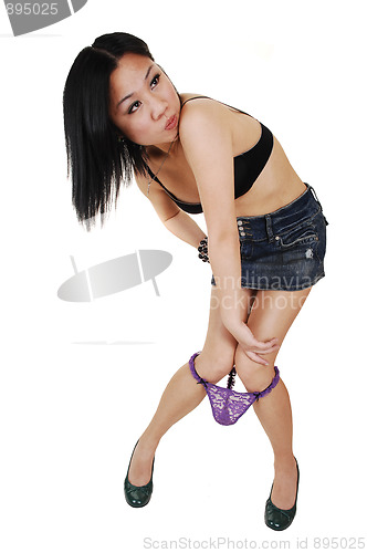 Image of Chinese girl loosing her panties.