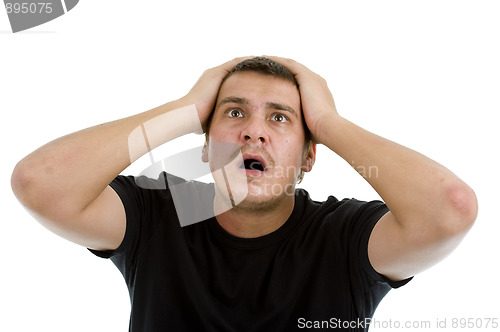 Image of shocked caucasian man