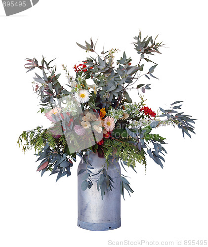 Image of Large Floral Arrangement in an Old Milk Can 