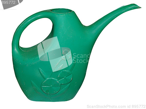 Image of Green Plastic Watering Can