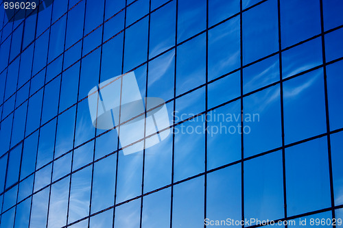 Image of Bright blue windows reflections