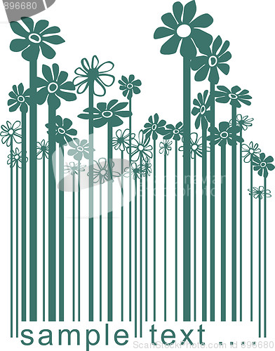 Image of Floral green bar-code 