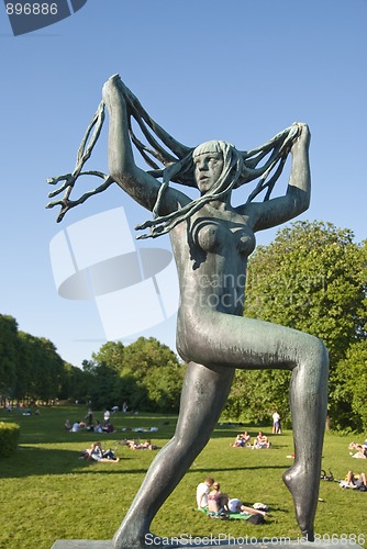 Image of Sculpture Detail in a Park of Oslo, Norway