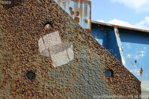 Image of Rusty steel in a harbor