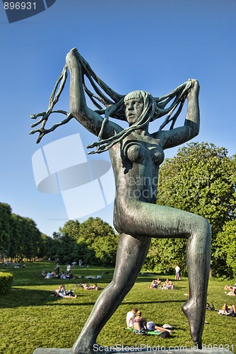 Image of Sculpture Detail in a Park of Oslo, Norway