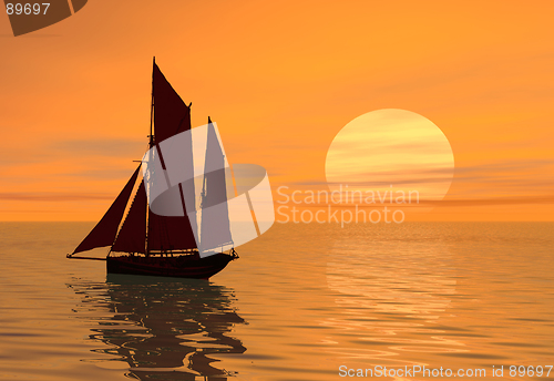 Image of sunset boat