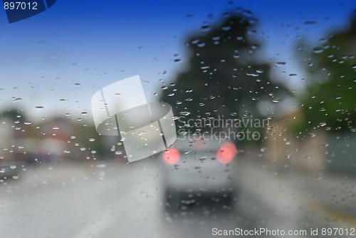 Image of Traffic and Water Drops