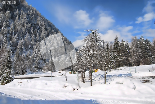Image of Snow on the Dolomites Mountains, Italy