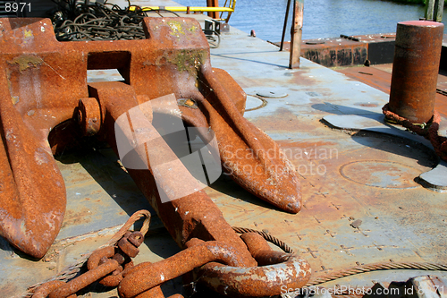 Image of Rusty steel in a harbor