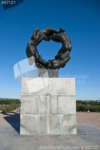 Image of Sculpture Detail in a Park of Oslo, Norway