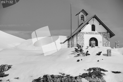 Image of Small Dolomites Church, Italy, April 2007