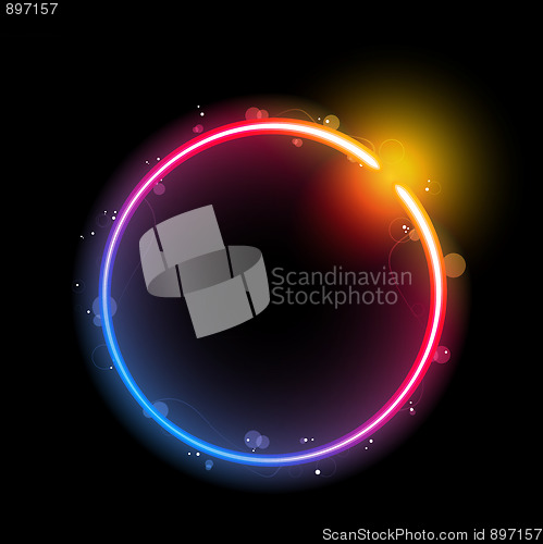 Image of Rainbow Circle Border with Sparkles and Swirls