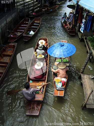 Image of Floating market in Asia