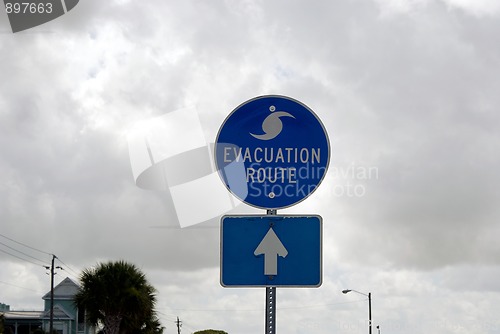 Image of Evacuation Route Signon road in Florida