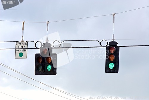 Image of trafic stoplight series green go