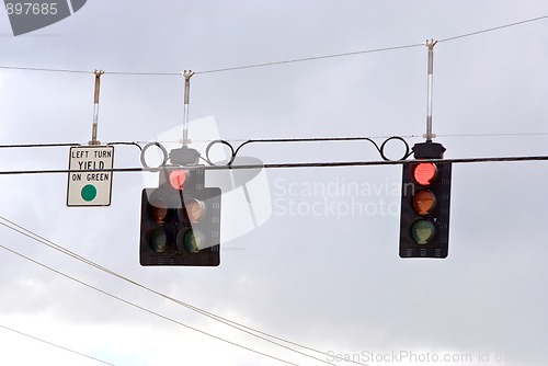 Image of trafic stoplight series red stop