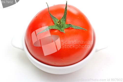Image of Fresh tomato in the white plate
