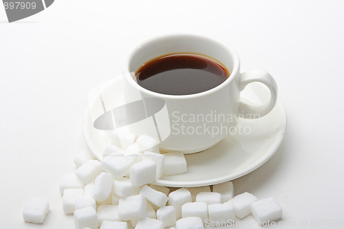 Image of White shugar and coffe