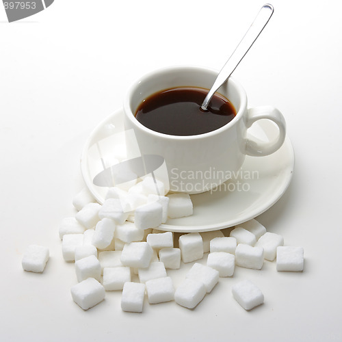 Image of White shugar and coffe