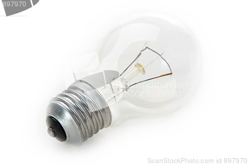 Image of Clear light bulb with filament showing