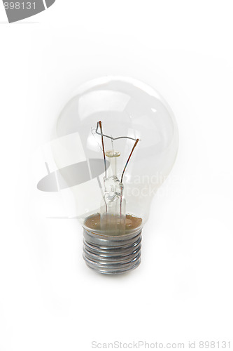 Image of Clear light bulb with filament showing