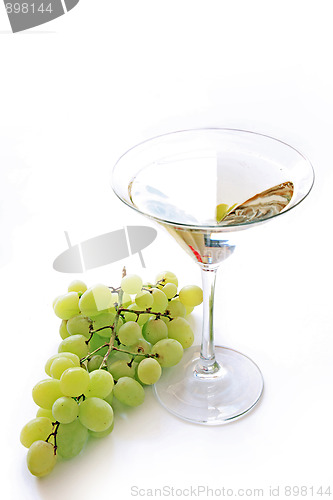 Image of Very sweet white wine in the martini glasses isolated on white 