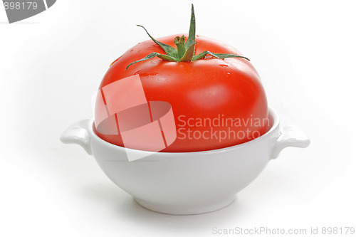Image of Fresh tomato in the white plate