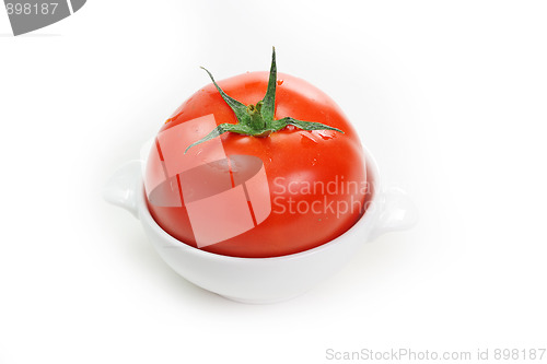 Image of Fresh tomato in the white plate